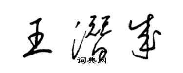 梁锦英王潜成草书个性签名怎么写
