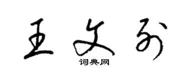 梁锦英王文列草书个性签名怎么写