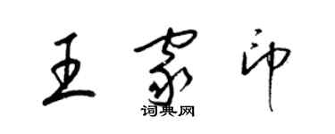 梁锦英王家印草书个性签名怎么写