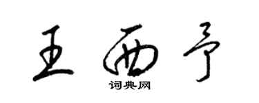 梁锦英王西予草书个性签名怎么写