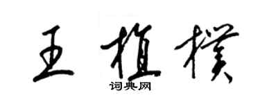 梁锦英王植朴草书个性签名怎么写