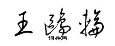 梁锦英王鸥轮草书个性签名怎么写