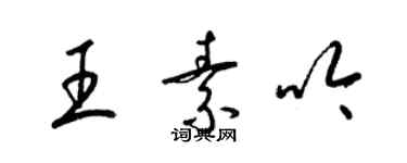 梁锦英王素吟草书个性签名怎么写