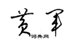 梁锦英黄军草书个性签名怎么写