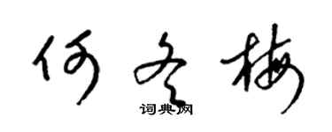 梁锦英何冬梅草书个性签名怎么写