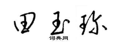 梁锦英田玉珍草书个性签名怎么写