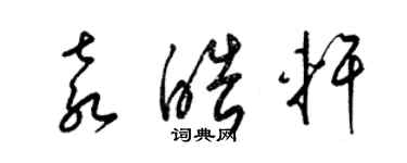 梁锦英袁皓轩草书个性签名怎么写