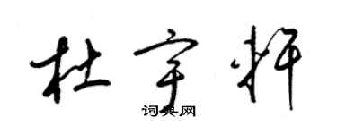 梁锦英杜宇轩草书个性签名怎么写
