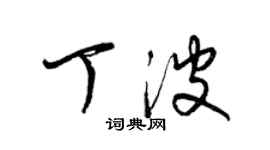 梁锦英丁波草书个性签名怎么写