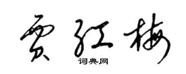 梁锦英贾红梅草书个性签名怎么写