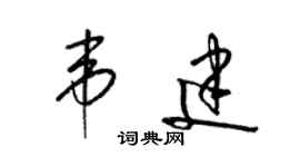 梁锦英韦建草书个性签名怎么写