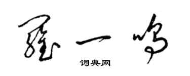 梁锦英罗一鸣草书个性签名怎么写