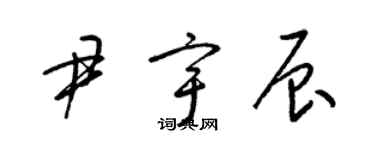 梁锦英尹宇辰草书个性签名怎么写