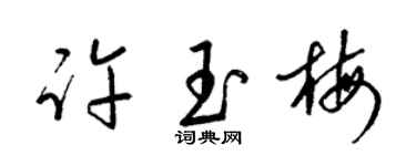 梁锦英许玉梅草书个性签名怎么写