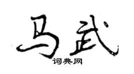 曾庆福马武行书个性签名怎么写