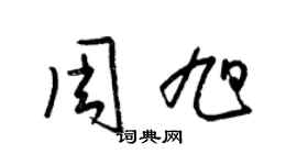 梁锦英周旭草书个性签名怎么写