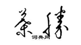 梁锦英叶胜草书个性签名怎么写