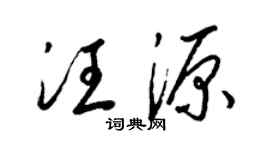 梁锦英汪源草书个性签名怎么写