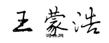 曾庆福王蒙浩行书个性签名怎么写