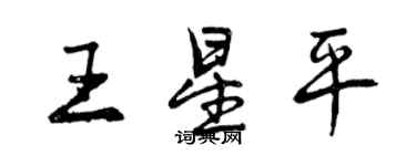 曾庆福王星平行书个性签名怎么写