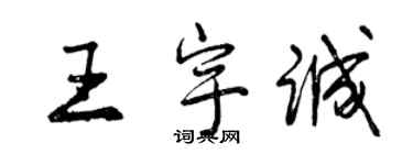 曾庆福王宇诚行书个性签名怎么写