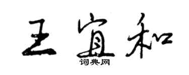 曾庆福王宜和行书个性签名怎么写