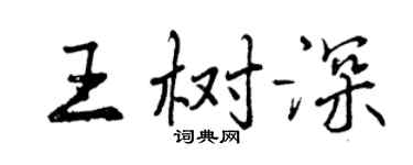 曾庆福王树深行书个性签名怎么写