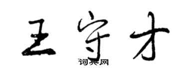 曾庆福王守才行书个性签名怎么写