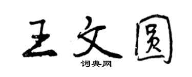 曾庆福王文圆行书个性签名怎么写