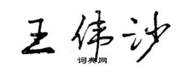 曾庆福王伟沙行书个性签名怎么写