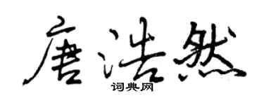 曾庆福唐浩然行书个性签名怎么写