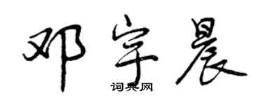 曾庆福邓宇晨行书个性签名怎么写