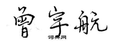 曾庆福曾宇航行书个性签名怎么写