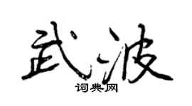 曾庆福武波行书个性签名怎么写