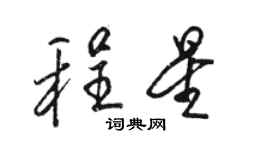 骆恒光程星行书个性签名怎么写