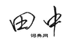 骆恒光田中行书个性签名怎么写