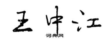 曾庆福王中江行书个性签名怎么写