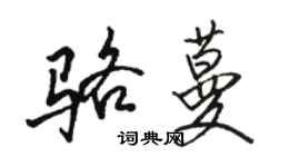 骆恒光骆蔓行书个性签名怎么写