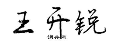 曾庆福王开锐行书个性签名怎么写