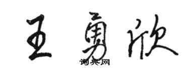 骆恒光王勇欣行书个性签名怎么写