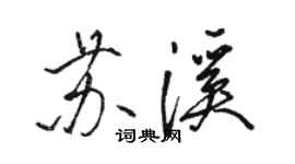 骆恒光苏溪行书个性签名怎么写