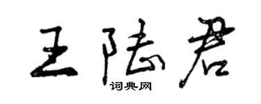 曾庆福王陆君行书个性签名怎么写