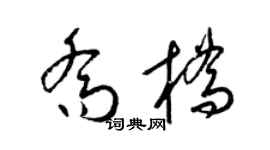梁锦英乔桥草书个性签名怎么写