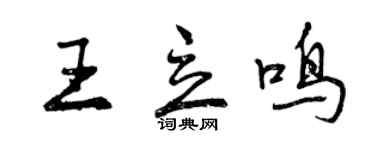 曾庆福王立鸣行书个性签名怎么写