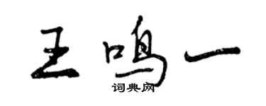 曾庆福王鸣一行书个性签名怎么写