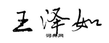 曾庆福王泽如行书个性签名怎么写