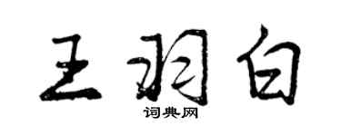 曾庆福王羽白行书个性签名怎么写