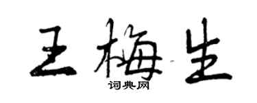 曾庆福王梅生行书个性签名怎么写