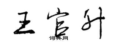 曾庆福王官升行书个性签名怎么写