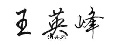 骆恒光王英峰行书个性签名怎么写